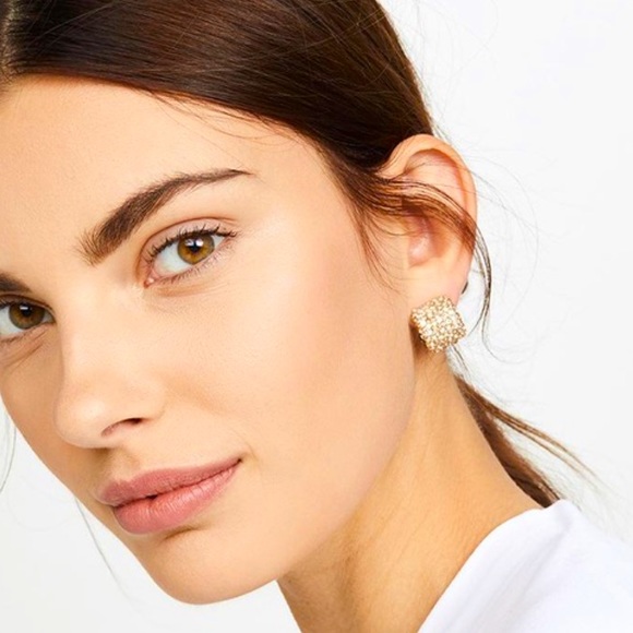 Bijou Boutique Jewelry - Chunky CZ Rhinestone Hoop Earrings